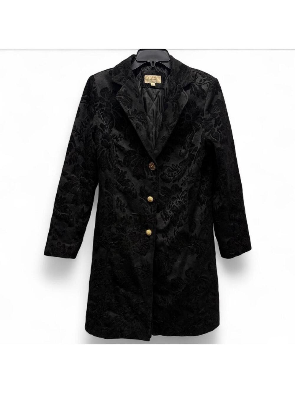 Vintage Black Floral Coat